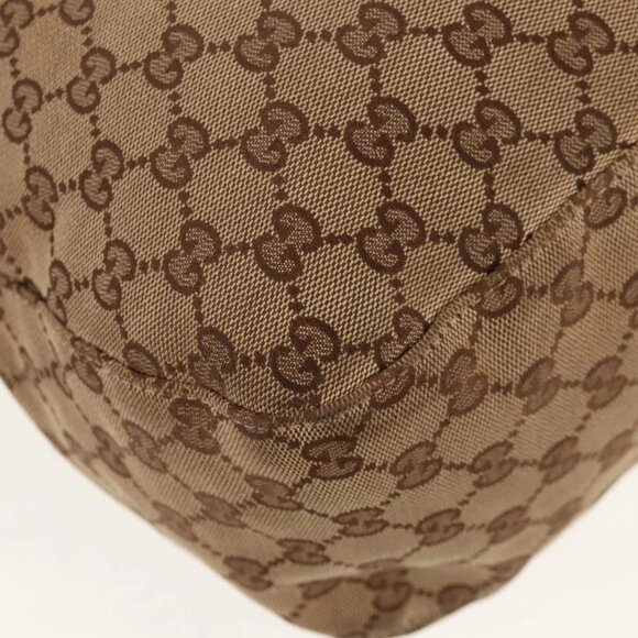 GUCCI GG Canvas Horsebit Tote Bag 2way Beige Gold 232949 Auth 146265 - Picture 3 of 16